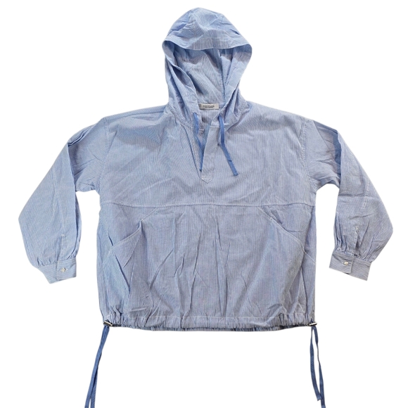 Urban Research Sonnylabel Japanese Cotton Blend Railroad Stripe Pullover Cinch - Picture 1 of 11